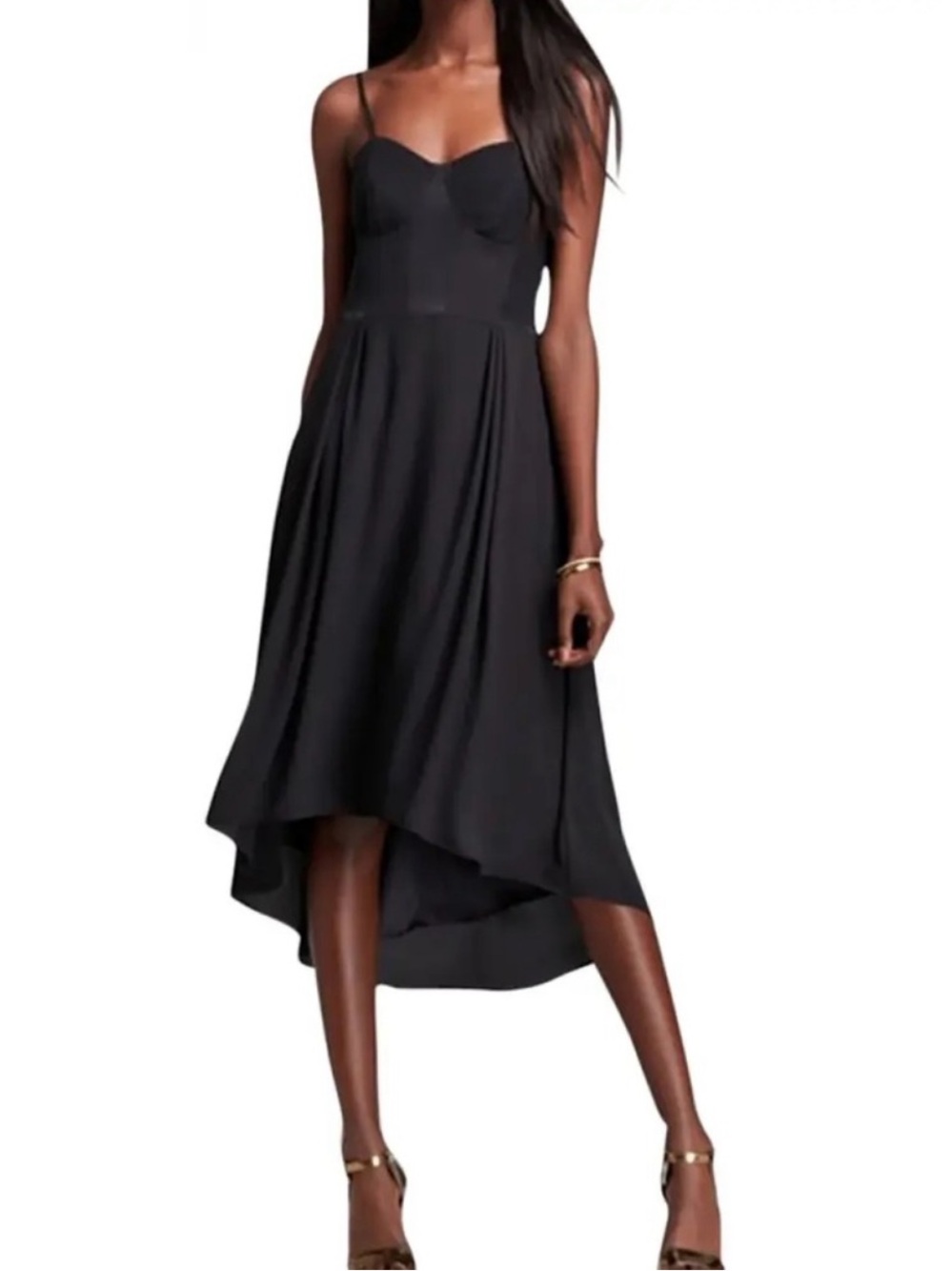 ELIZABETH AND JAMES Black Silk
Blend High Low Cocktail Dress, Bustier - Morgan